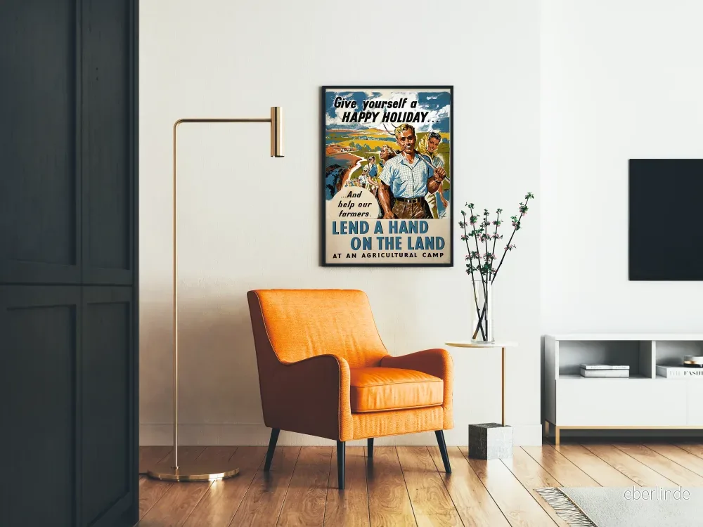 Vintageposter för jordbrukskampanj Hjälp våra jordbrukare - Bild 2