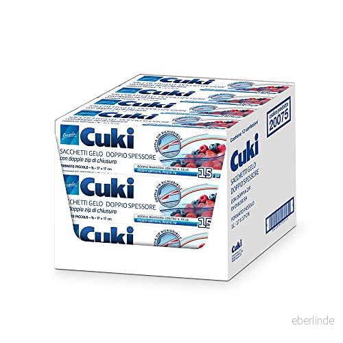 Cuki Frostpåsar Dubbel Tjocklek, 17 x cm, 12 förpackningar, 180 påsar 8003980909303