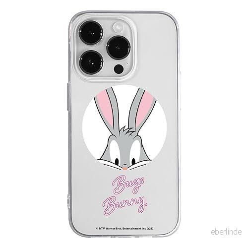 ERT GROUP mobiltelefonfodral för Iphone 14 PRO originalt och officiellt licensierat Looney Tunes mönster Bugs 023 optimalt anpassad till formen på mobiltelefonen, gedeeltelijk transparant 5905795088545