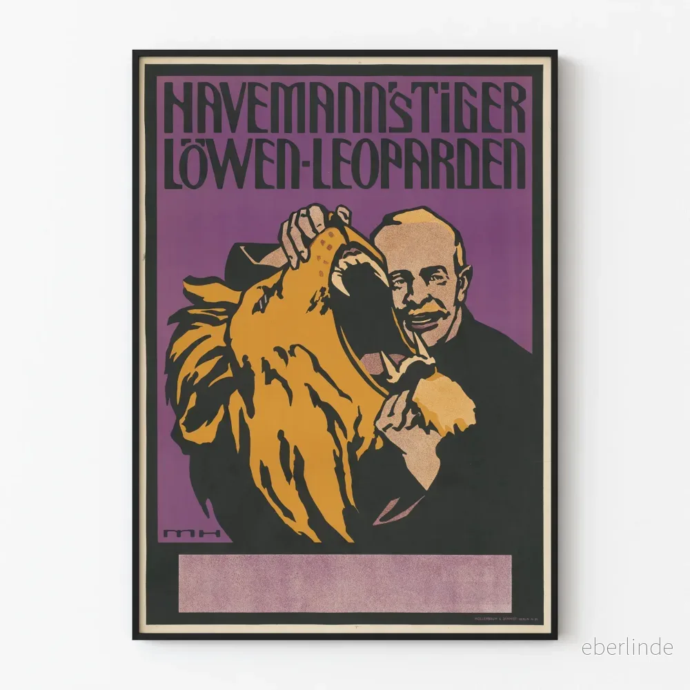Vintageposter Havemann’s Tiger Lejon Leoparden - Djurmotiv för väggdekoration