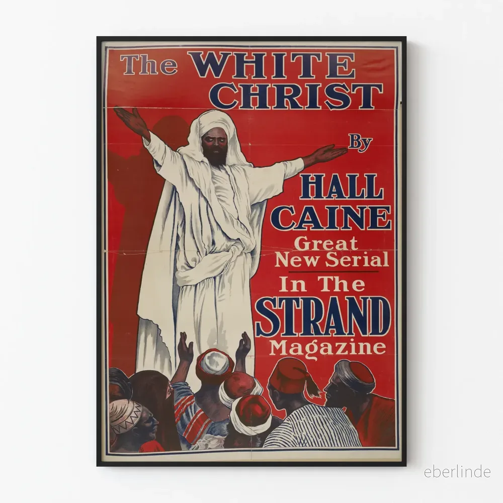 Vintageposter The White Christ av Hall Caine - Retro väggdekoration