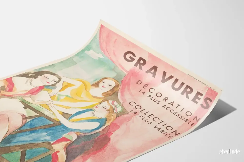 Vintageposter Gravyr Dekorativ Väggkonst 1937 - Bild 3