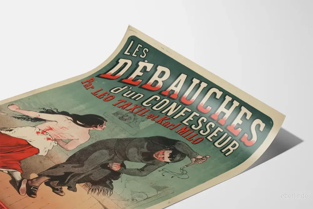 Vintageposter Les Débauches d'un Confesseur av Léo Taxil och Karl Milo - Bild 3
