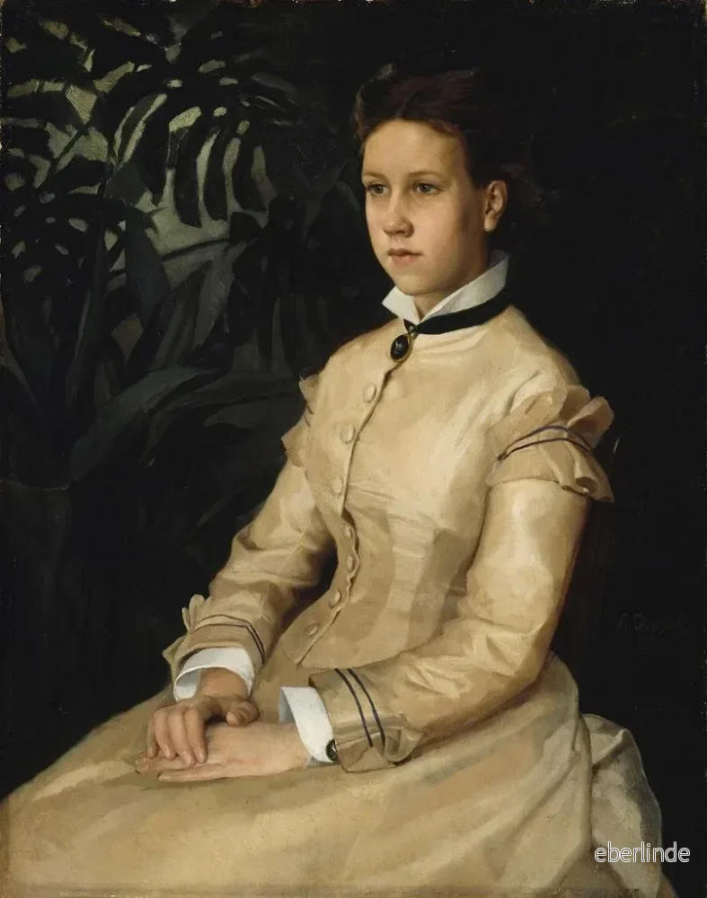 Målning Portrait av konstnären syster Ellen Edelfelt - Albert Edelfelt | Konsttryck - Bild 2