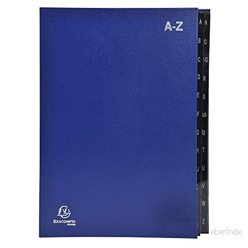 Exacompta 57222E pulver (för DIN A4, 24 fack, x 34 cm, tillverkad av Recycling Karton) 1 styck blå 3130630572220