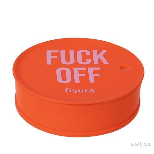 Fisura Drogskydd "F*ck off" Lock i rött. Original blått dryckesskydd. Återanvändbart för spillsäkert glas tillverkat av silikon. 8435436735592