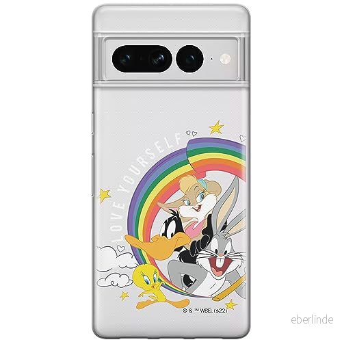 ERT GROUP mobiltelefonfodral för Google PIXEL 7 PRO originalt och officiellt licensierat Looney Tunes mönster 016 optimalt anpassad till formen på mobiltelefonen, gedeeltelijk transparant 5905795176761