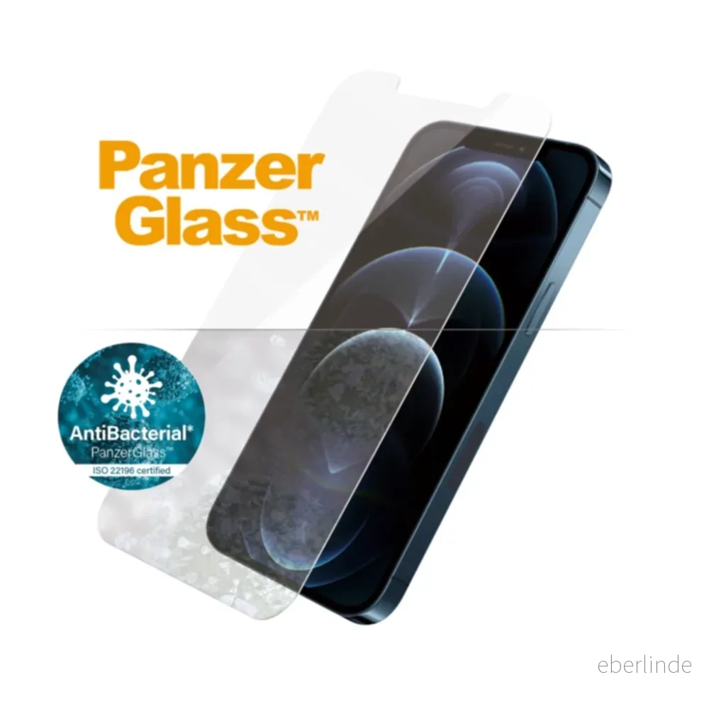 PanzerGlass antibakteriellt skyddsglas lämpligt för Apple iPhone 12 Pro Max, Standard Fit 5711724027093