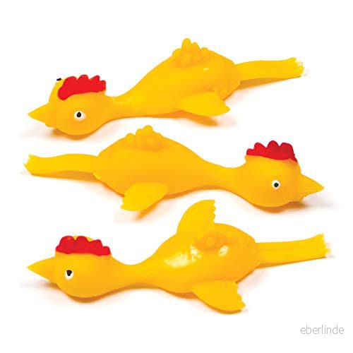 Baker Ross AG639 stretchiga flygande kycklingar, 5 stycken, perfekt för barnpartypåsar eller som presentidé 5051174063488