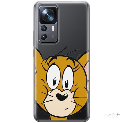 ERT GROUP mobiltelefonfodral för Xiaomi 12T/12T pro/K50 Ultra originalt och officiellt licensierat Tom & Jerry mönster 002 anpassad till formen på mobiltelefonen, gedeeltelijk transparant 5905511578442