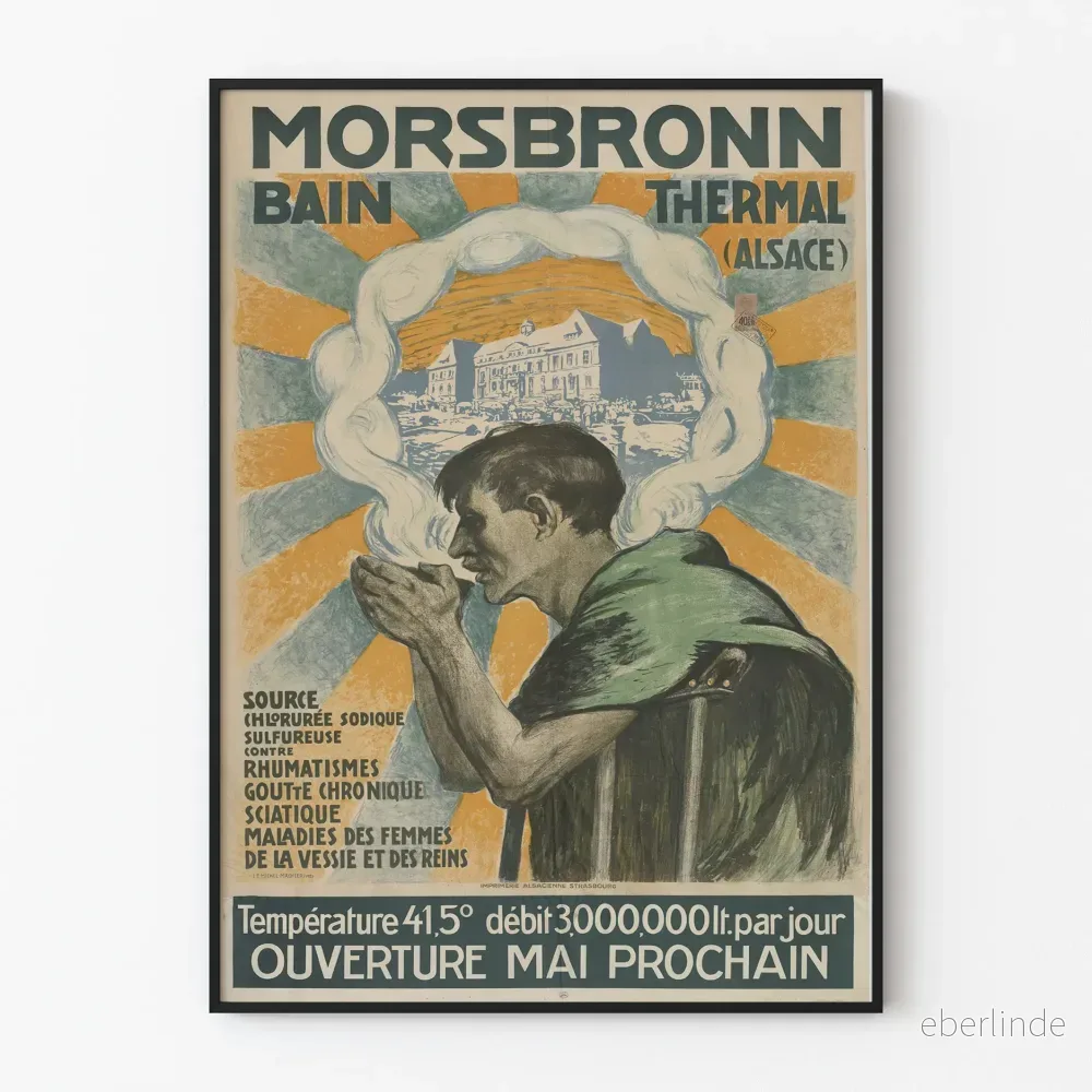Vintageposter för termalbad Morsbronn i Alsace