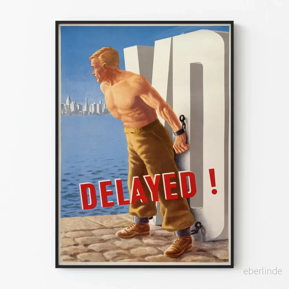 Vintageaffisch för man i kedja - Retro väggdekorationposter