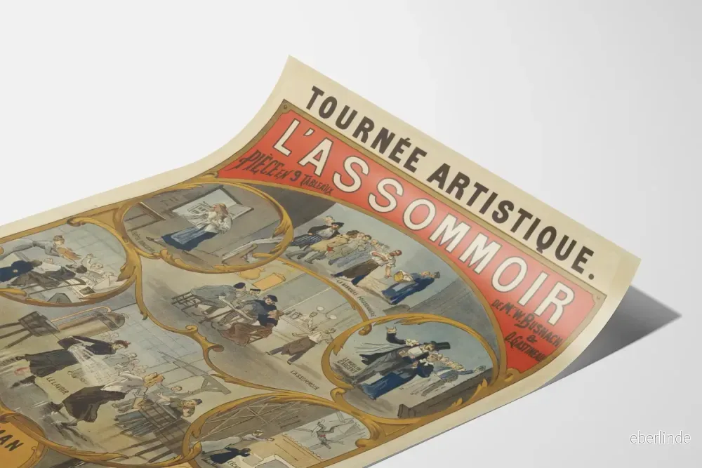 Gammal poster L'Assommoir konstnärlig tolkning av Émile Zola - Bild 3