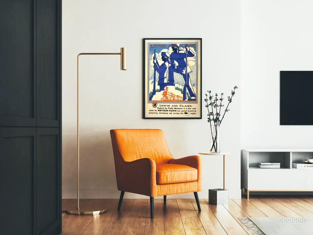 Vintageposter av Lewis och Clark - amerikansk utforskningsväggdekoration - Bild 2