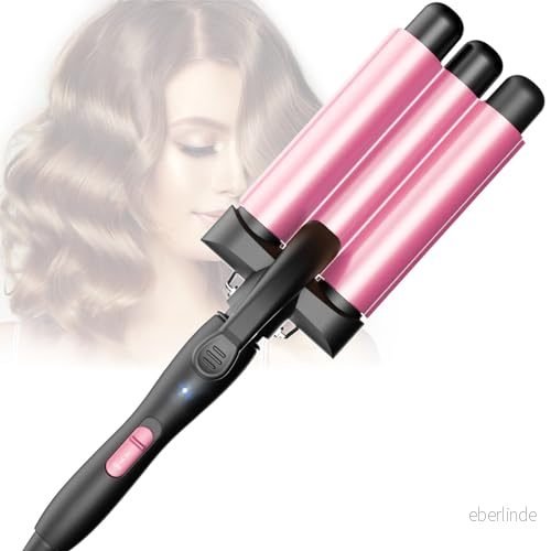 Curling Iron Med 3 Cylindrar För Strandvågor Justerbar Snabbvärmande Vågjärn Långt Och Kort Hår 6974057931911