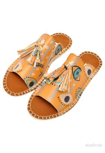 DOGO Kvinnors vegan orange lädersandaler See You Motif 36, 1 stycke, 36 EU 8680544243679