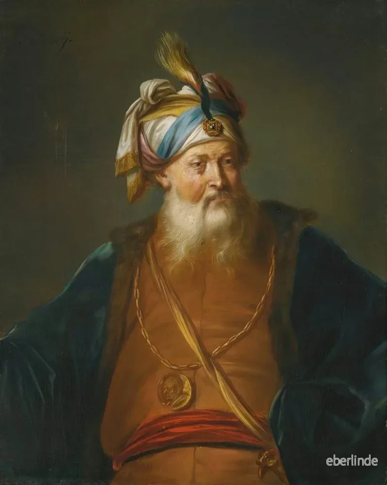 Målning En man i turban i orientaliskt klädsel - Balthasar Beschey | Konsttryck - Bild 2