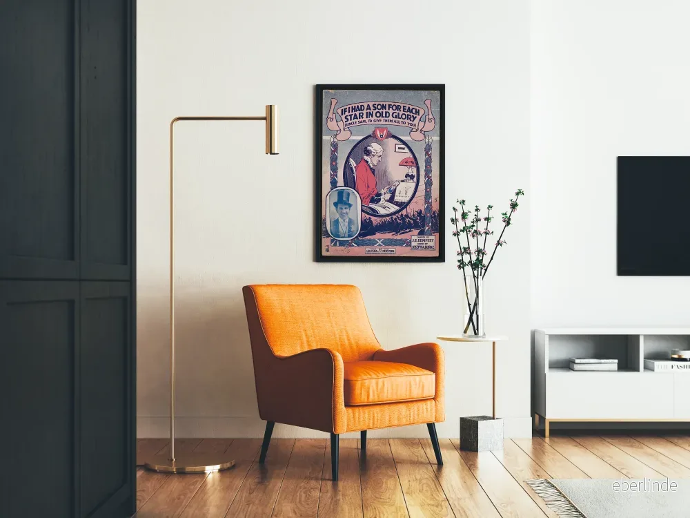 Vintage patriotisk poster Uncle Sam och Old Glory - Bild 2