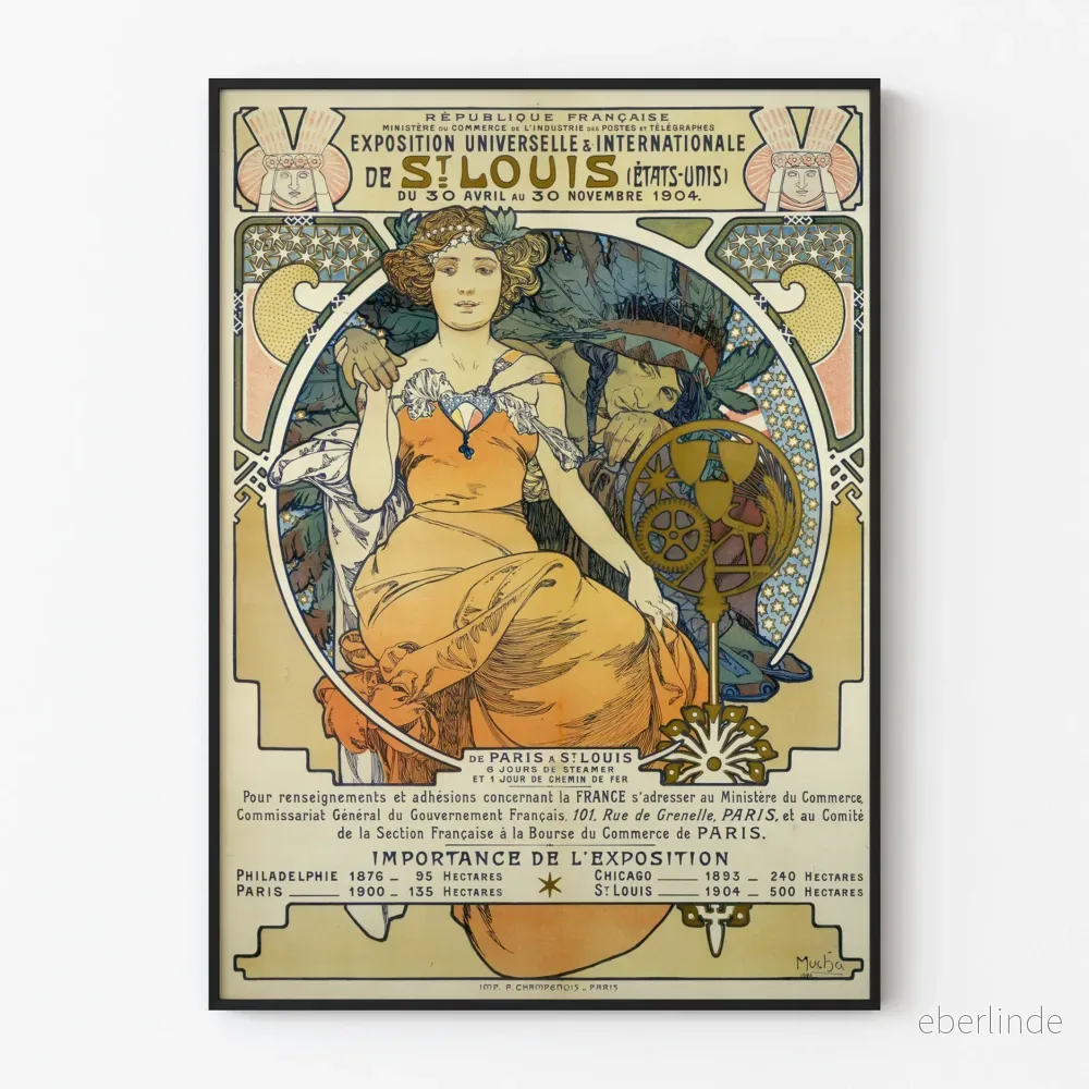 Art Nouveau-poster för världsutställningen i St Louis 1904