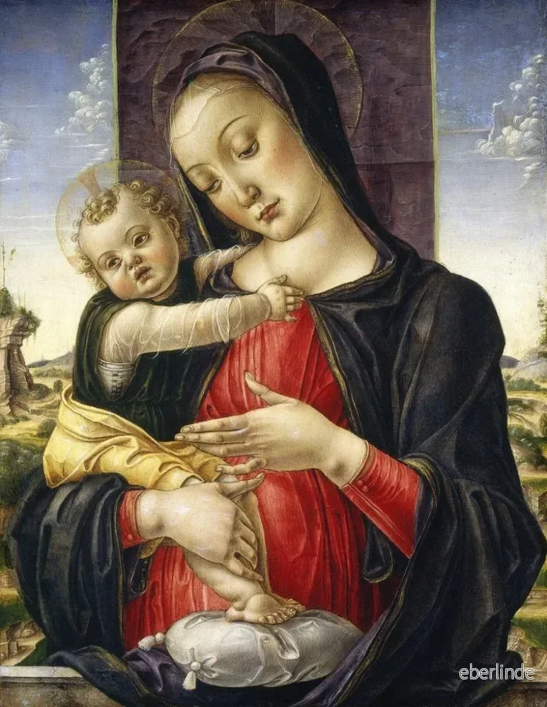 Målning av Jungfru Maria med barnet - Bartolomeo Vivarini | Konsttryck - Bild 2