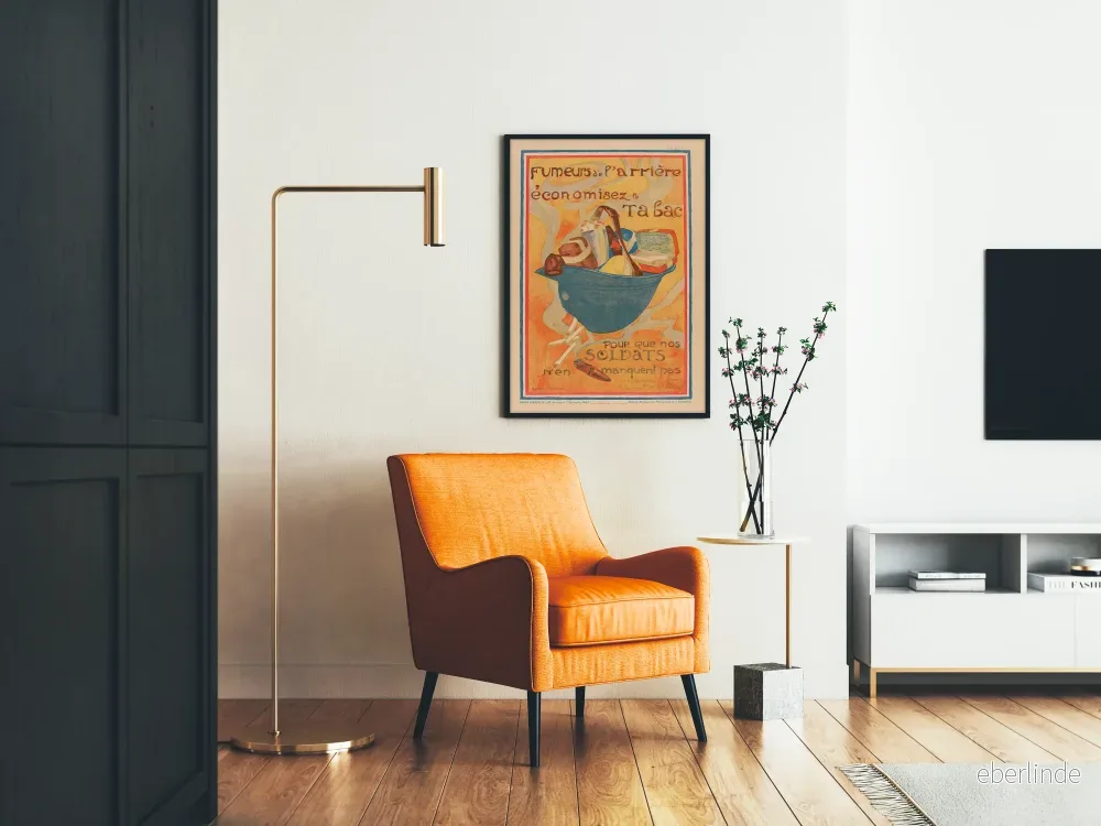 Vintageposter av Rökare i Bakgrunden – Spara på Tobaken - Bild 2
