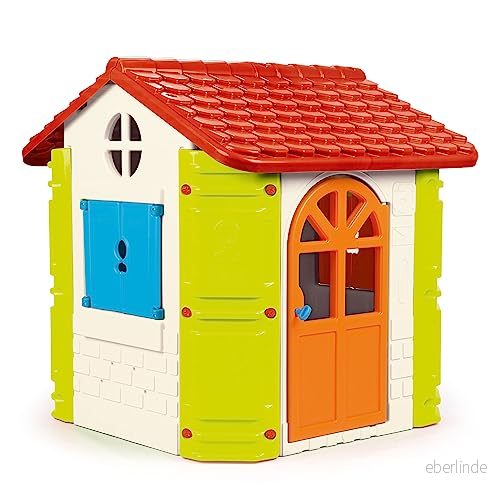 Feber House trädgårdshus för pojkar och flickor, färger blå, röd, orange grön, robust säker, hus utomhuslek, 2 till 6 år, känd (800010248) 8411845023307