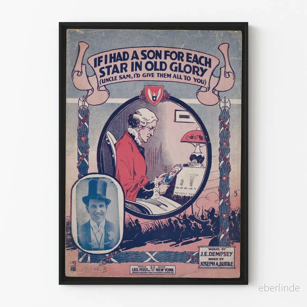 Vintage patriotisk poster Uncle Sam och Old Glory