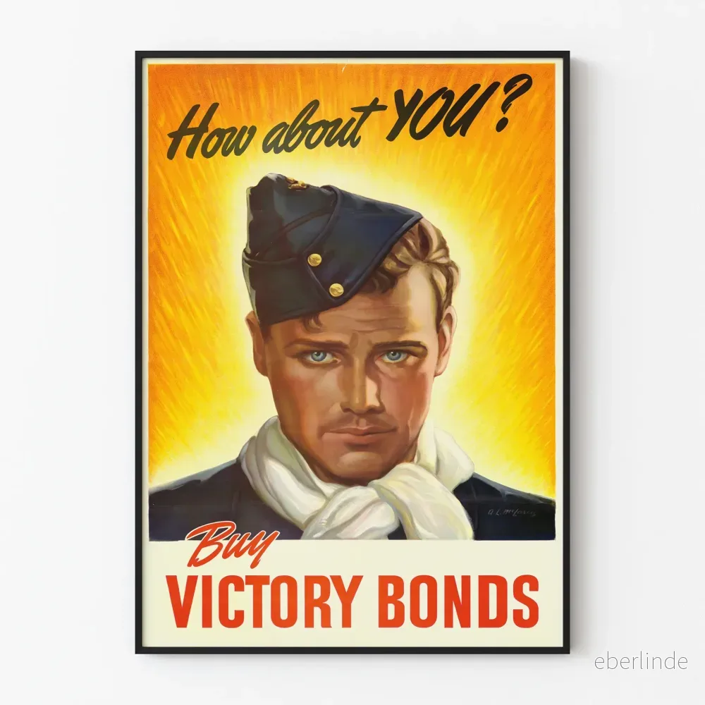 Vintageposter för köp av Victory Bonds - Retro väggdekoration