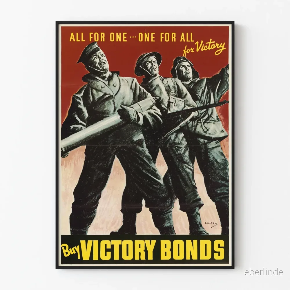 Vintage militärposter för väggdekoration - Köp Victory Bonds