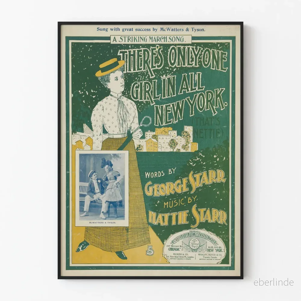Vintageposter 'Det finns bara en flicka i hela New York' väggdekoration