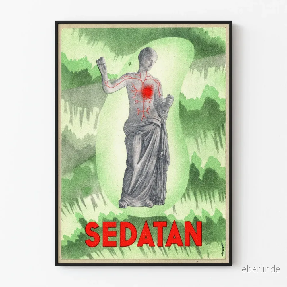Vintage reklamposter för sedatan för väggdekoration