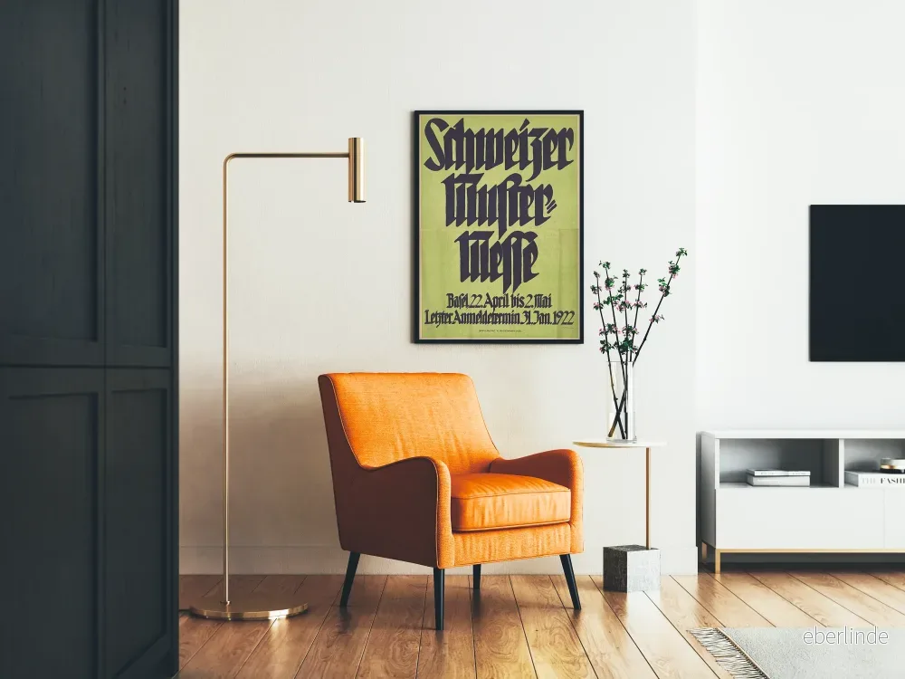 Svensk affisch Muster Messe Basel 1922 – Poster vintage väggdekoration - Bild 2