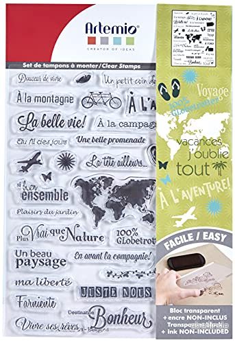 Artemio Klar mots des voyage 37 stämplar, silikon, transparent, 15,5 x 0,4 26 cm 5414135105663