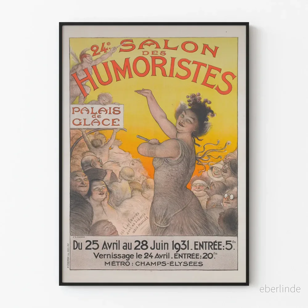 Vintageposter för Salon des Humoristes 1931 för väggdekoration