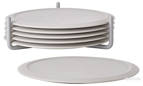 Zone Denmark Coasters with Holder Warm Grey 6 pieces 5708760656974 Zone Denmark Coasters with Holder Warm Grey 6 pieces 5708760656974