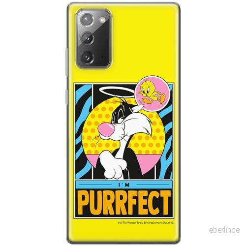 ERT GROUP mobiltelefonfodral för Samsung GALAXY NOTE 20 originalt och officiellt licensierat Looney Tunes mönster Sylvester & Tweety 006, fodral tillverkad av TPU plast 5905795125042