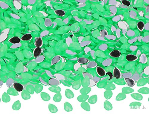 Dekorativa pärlor akryl grön droppe 5x8mm. 5000u.Ca. 8428885456163