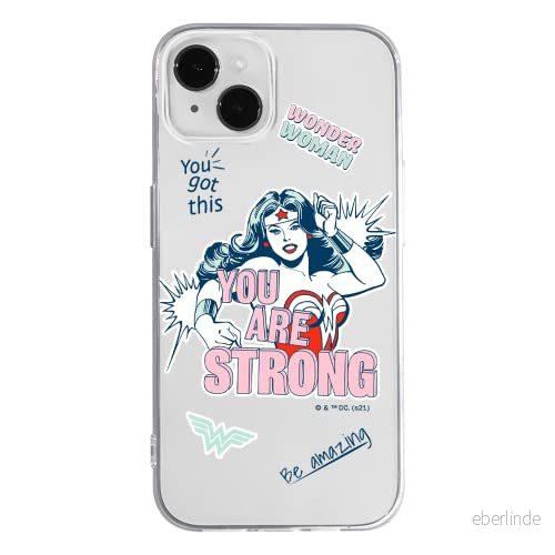 ERT GROUP mobiltelefonfodral för Apple Iphone 14 PLUS originalt och officiellt licensierat DC mönster Wonder Woman 025 optimalt anpassad till formen på mobiltelefonen, gedeeltelijk transparant 5905131900043