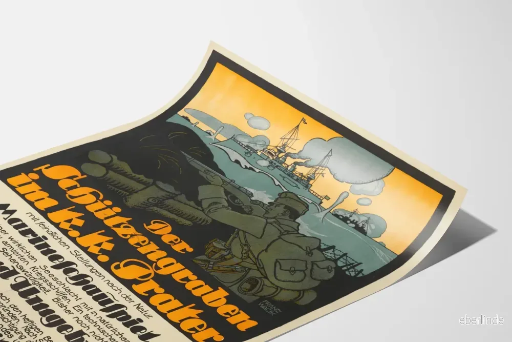Vintage militärposter « Der Schutzengraben im k.k. Prater » av Franz Wacik - Bild 3