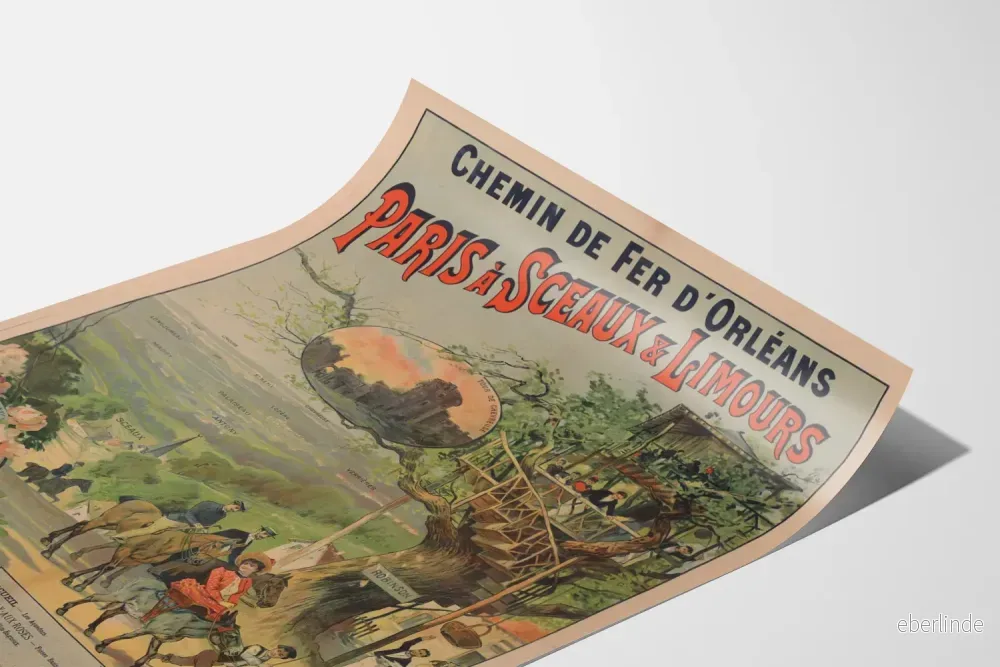 Vintageposter för Orléans järnväg, Paris till Sceaux och Limours - Bild 3