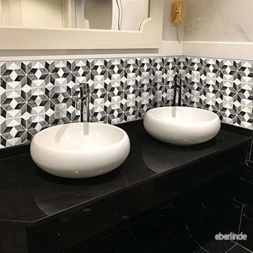 Ambiance Väggklistermärke Carrelage Självhäftande Cuisine de Bain 9 klistermärken Authentique Cementplattor SOPHINIA 9stickers10 x 10 cm 5415231679799