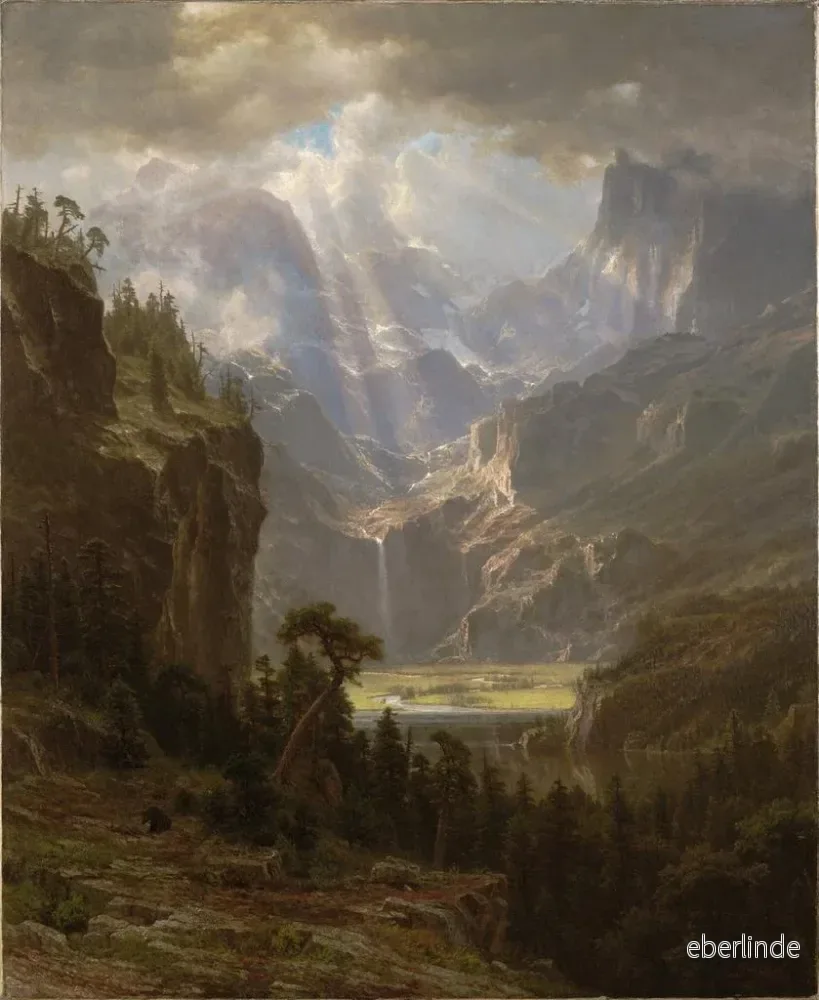 Målning av Klippiga bergen Lander's Peak - Albert Bierstadt | Konsttryck - Bild 2