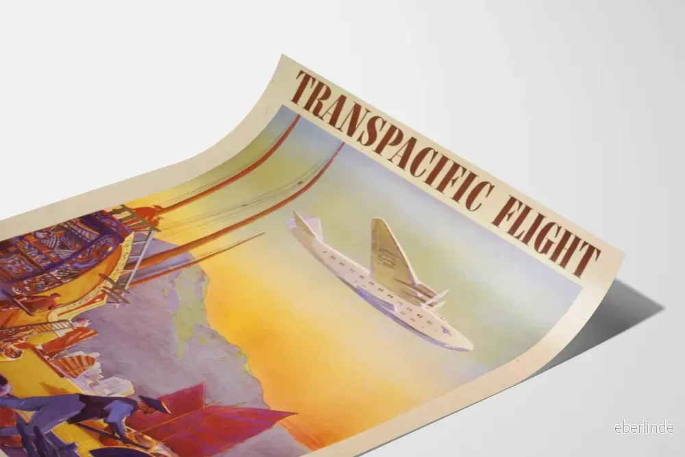 Vintageposter av Transpacific Flight av Pan American Airways - Bild 3