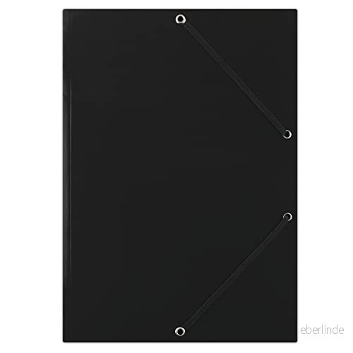 DONAU FEP01G Premium hörnspännarmapp A4 tillverkad av stark kartong/kartong med 2 elastiska band 50 pack/50 stycken, färg: svart perfekt för kontor och skola grön punkt 5901498004523