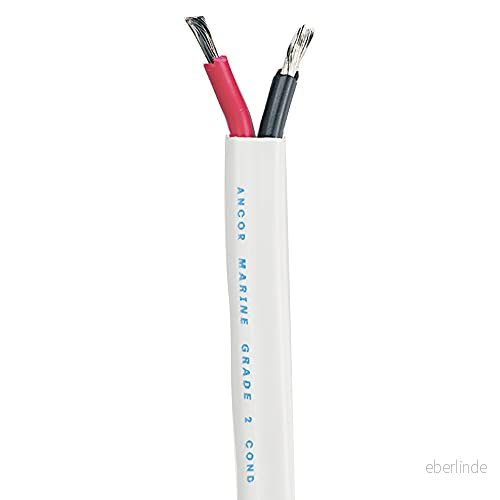 Ancor Marine Grade Products 121325 Duplexkabel, 12/2 AWG (2 x 3 mm2), Platt 76 m, Svart/Röd 91887101454