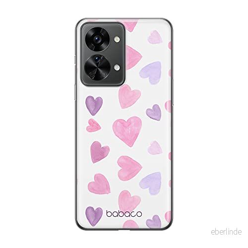ERT GROUP mobiltelefonfodral för Oneplus NORD 2T 5G originalt och officiellt licensierat Babaco mönster Hearts 005 optimalt anpassad till formen på mobiltelefonen, gedeeltelijk transparant 5905511271169