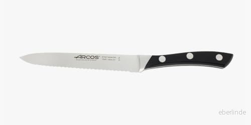 Arcos Newfoundland serien, tomaterkniv, nitrum smidd rostfritt stålblad, 130 mm, polyoximetylenhandtag, POM svart 8421002154904