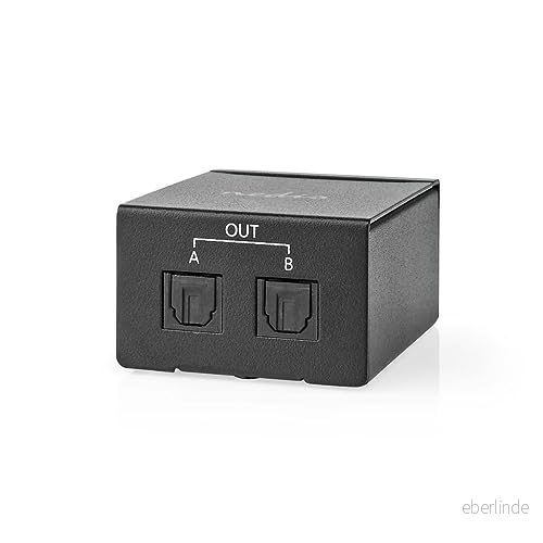 Nedis TosLink splitter 2 vägs Anslutningar ingång: uttag utgång: x Tryckknapp metall svart 5412810403769