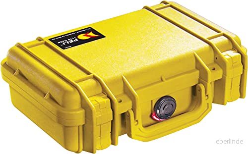 PELI 1170 vattentät skyddsväska för DSLR kameror, IP67 klassad, 3 liters kapacitet, tillverkad i USA, med anpassningsbar skuminredning, gul 19428094751