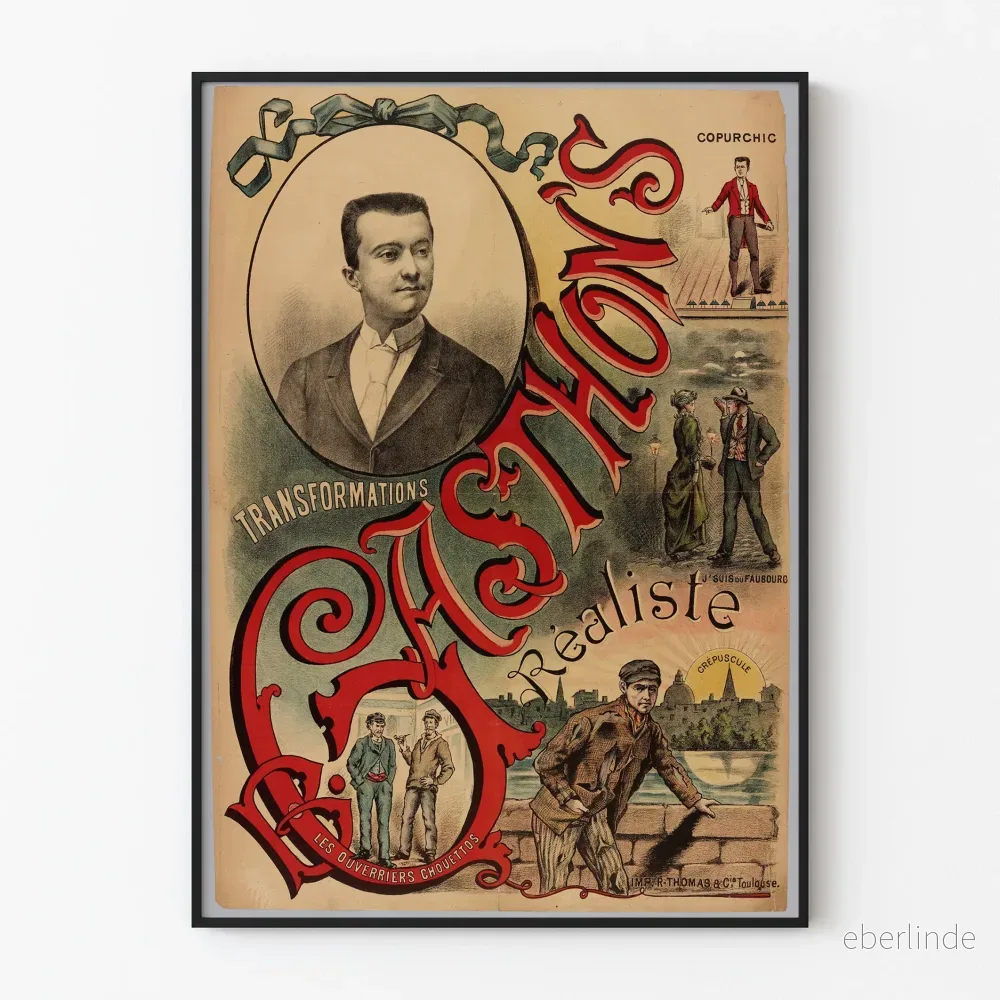 Gammal poster av Gastons stilistiska realismen Gammal poster av Gastons stilistiska realismen